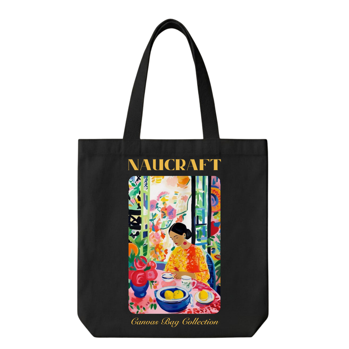 Renkli Kadın - Canvas Bez Çanta