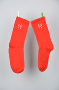 Şeker Kamışı Nakışlı Kırmızı - Tenis Çorap
