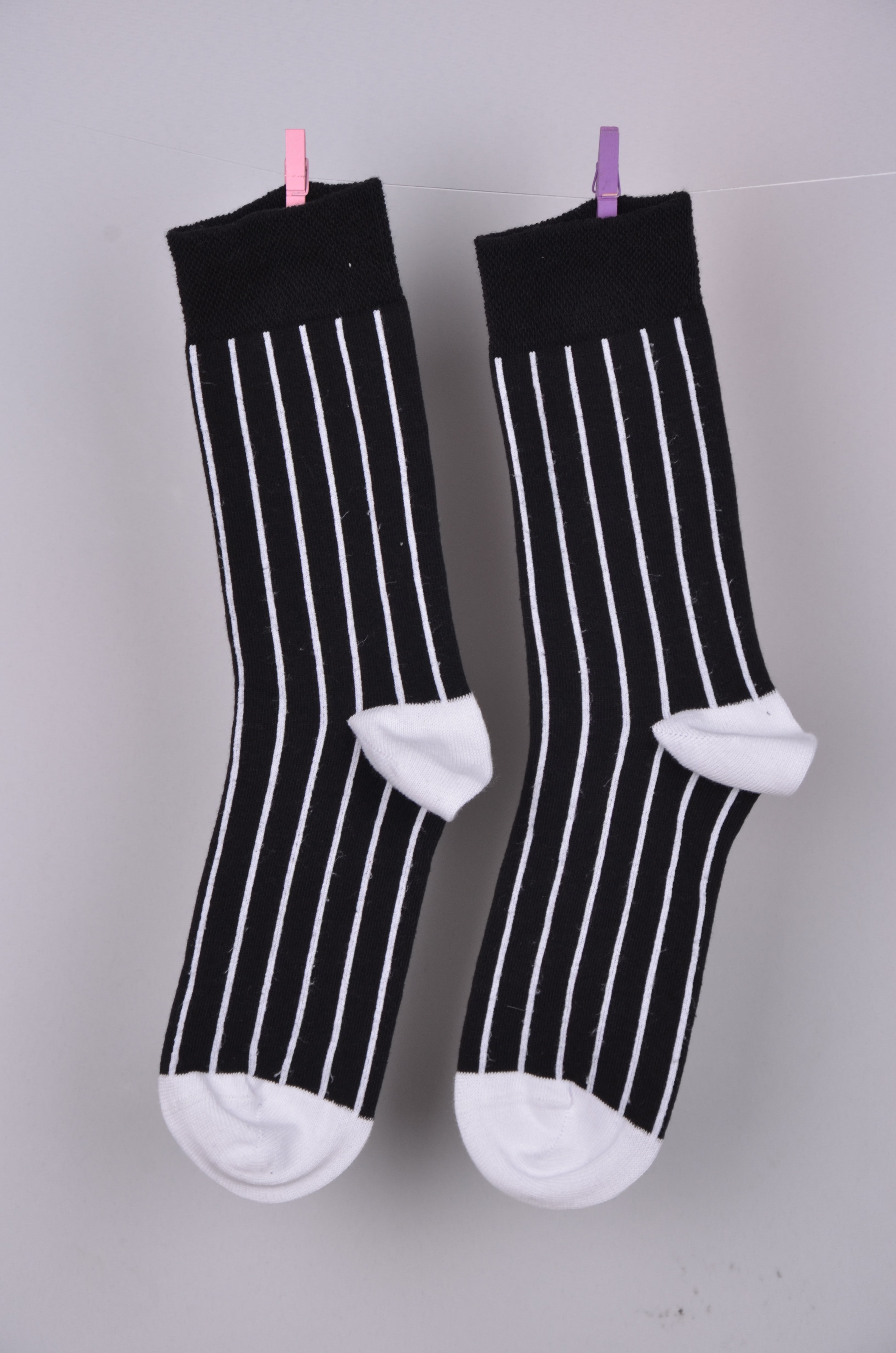 Beyaz Çizgili - Soket Çorap