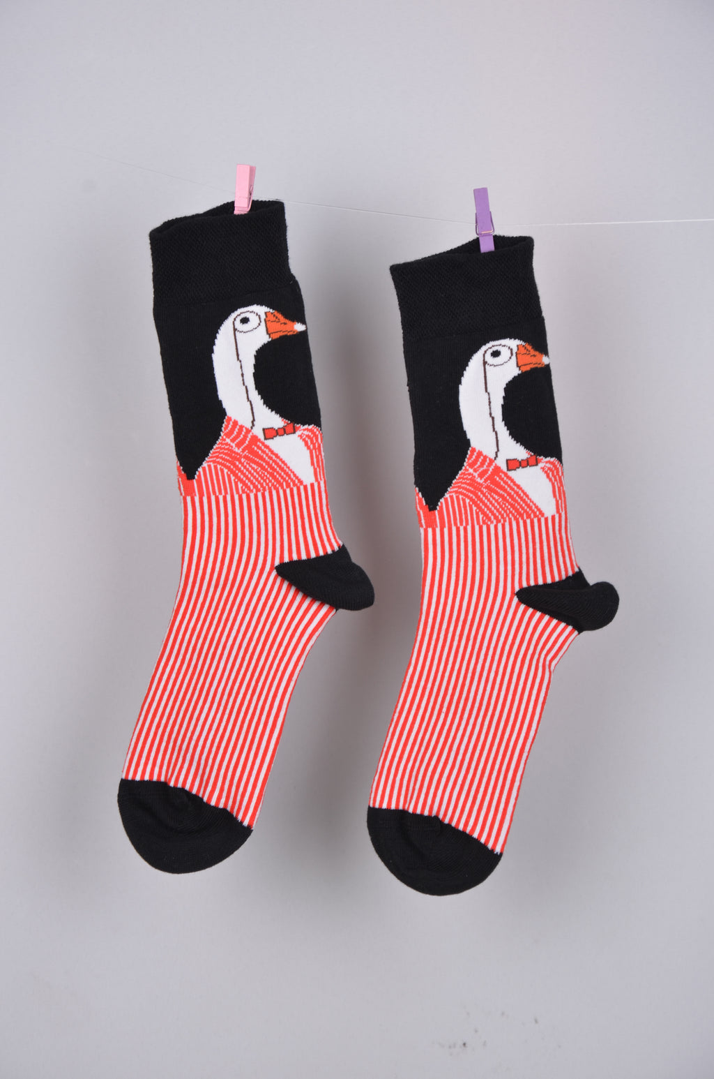 Kırmızı Çizgili Ördek - Soket Çorap
