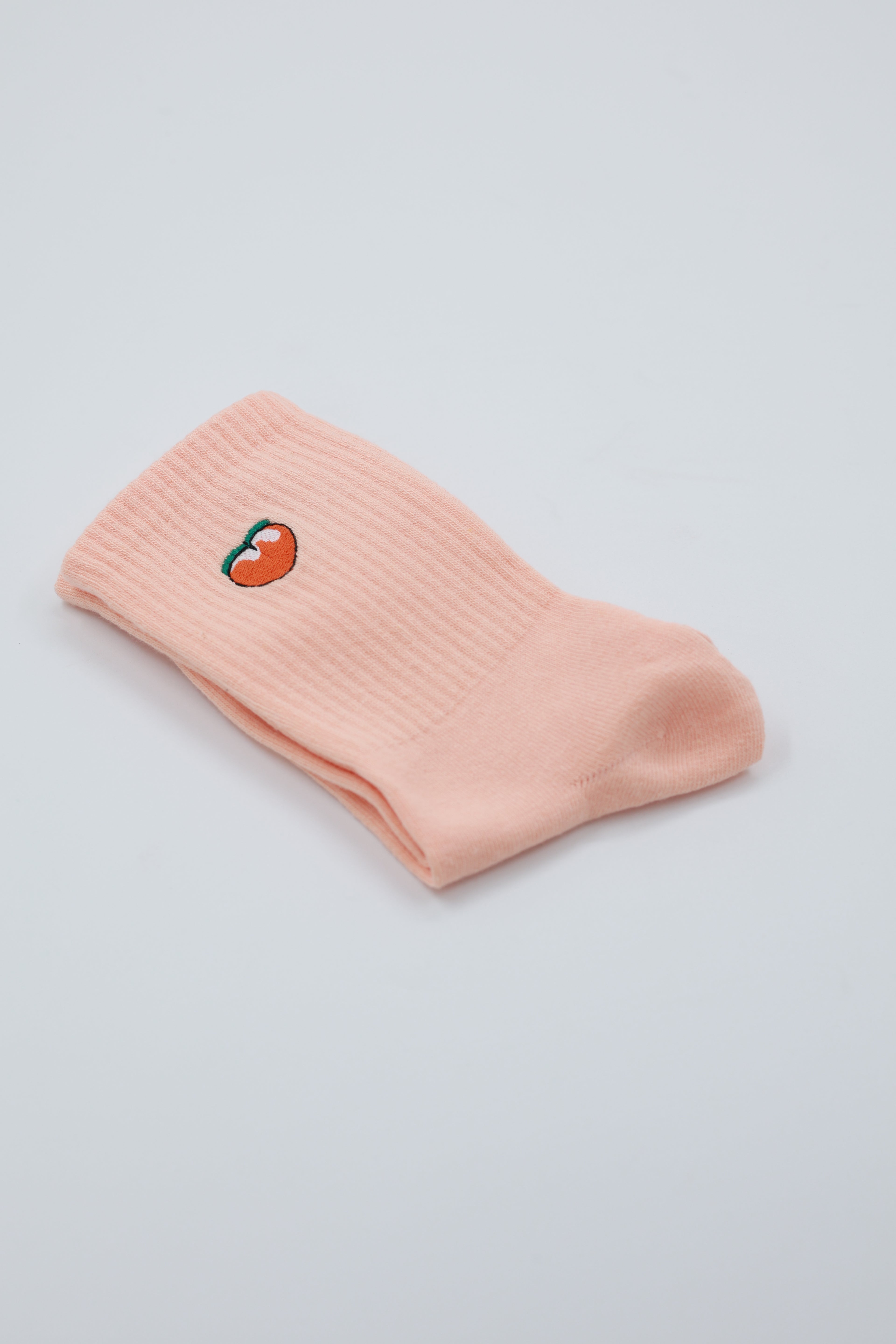 Şeftali Nakışlı Yavruağzı - Tenis Çorap