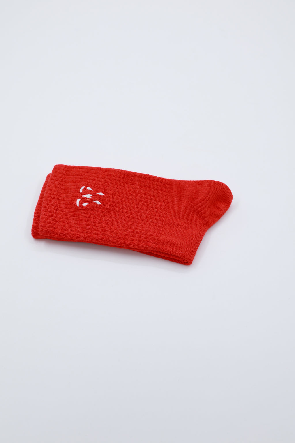 Şeker Kamışı Nakışlı Kırmızı - Tenis Çorap