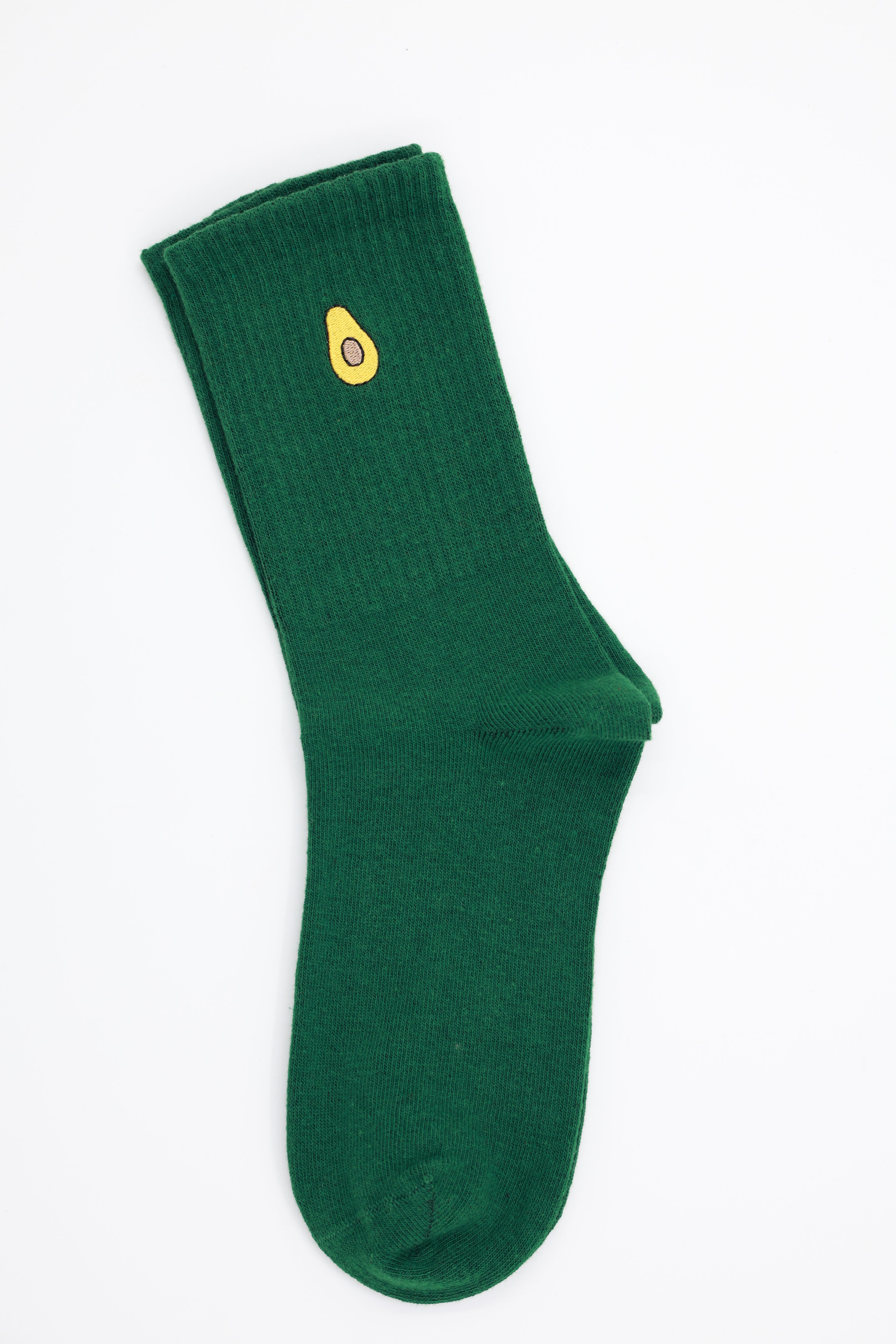 Avakado Nakışlı Yeşil - Tenis Çorap